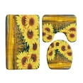 thumbnail image 1 of Yellow Sunflower Flower Butterfly Black And White Striped Background Bath Mats 3Pcs Set Door Mat Floor Mat Bathroom Rug Carpet, 1 of 5