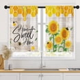 thumbnail image 1 of Yellow Sunflower Flower Kitchen Curtains, Summer Bee Boardshort Window Curtains Set of 2, Window Treatment Tier Curtains for Kitchen Over Sink Bathroom Dining Room Decor (26x36 Inch), 1 of 5