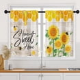 thumbnail image 1 of Yellow Sunflower Flower Kitchen Curtains, Summer Bee Boardshort Window Curtains Set of 2, Window Treatment Tier Curtains for Kitchen Over Sink Bathroom Dining Room Decor (26x36 Inch), 1 of 6