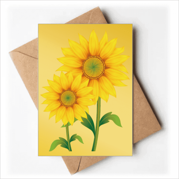 Yellow Sunflower Greenery Flower Greeting Cards You are Invited Invitations