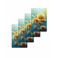 thumbnail image 1 of Yellow Sunflower Kitchen Dish Towels for Drying Dishes Set of 4, Spring Butterfly Teal Abstract Vintage Waffle Weave Microfiber Terry Hand Tea Bathroom Towels Quick Dry & Absorbent Towel 15.7x23.6, 1 of 7
