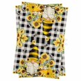 thumbnail image 1 of Yellow Sunflower Kitchen Towels Set of 2, Water Absorbent Dish Towel, Spring Summer Bee Gnomes Black Plaid Decorative Hand Towels - Quick Drying Cloth for Cooking Baking, 18x28 Inch, 1 of 8
