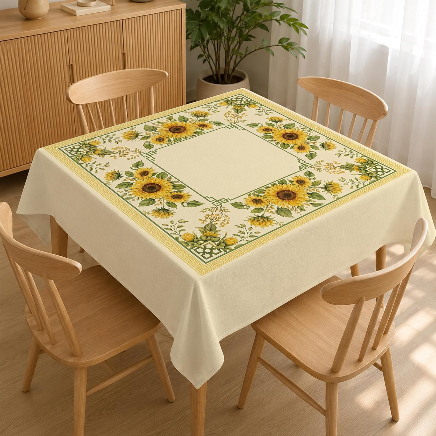 Yellow Sunflower Mahjong Tablecloth 55x55 Inch, Yellow Mahjong Table ...