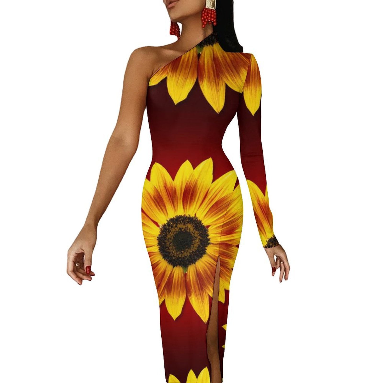 bodycon sunflower dress Green Sunflower Cami Bodycon Dress  Gabi Swimwear