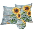 thumbnail image 1 of Yellow Sunflower Outdoor Pillow Covers 16x16 Set of 2,Waterproof Patio Throw Pillowcase Protectors,Butterfly Sunshine Blue Farmhouse Wood Decorative Pillow Shams Cushion Covers for Seat Bed Couch, 1 of 8