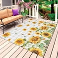thumbnail image 1 of Yellow Sunflower Outdoor Rug for Patio/Deck/Porch, Non-Slip Large Area Rug 3 x 5 Ft, Grey Plaid Country Bee Farmhouse Floral Indoor Outdoor Rugs Washable Area Rugs, Camping Rug Carpet Runner, 1 of 8