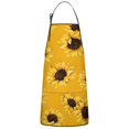 thumbnail image 1 of Yellow Sunflower Pattern Apron-Garden Aprons for Women with Pockets-Cotton Linen Waterproof Kitchen Cooking Gardening Aprons Adjustable for Kitchen,Cooking,BBQ and Salon 33x27 Inch, 1 of 7