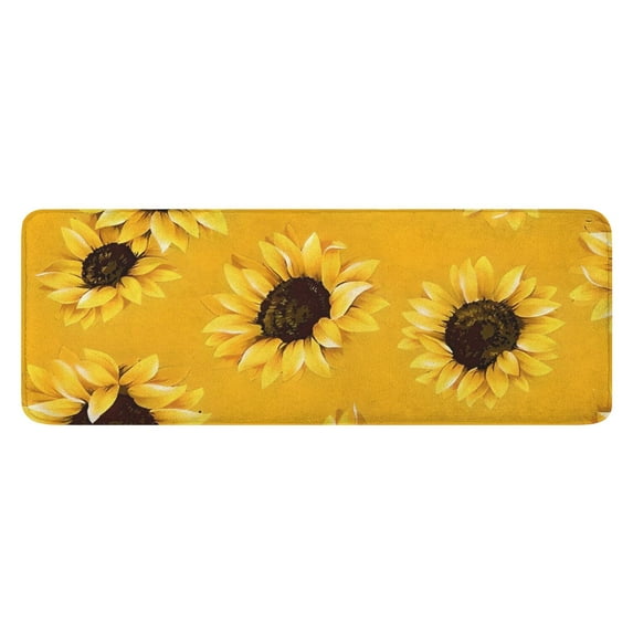 Yellow Sunflower Pattern Kitchen Rug Mat,Kitchen Runner Rugs Non Skid Washable,Decorative Kitchen Floor Mats for Kitchen,Sink,Laundry,17"x47.2"