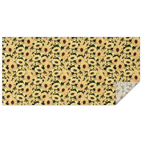 Yellow Sunflower Pattern Rectangle Tablecloth 60"x120",Waterproof Polyester Rectangle Table Cloth, Wipeable Spillproof Polyester Tablecloth for Dining, Camping, Indoor and Outdoor