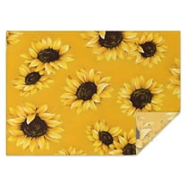 Yellow Sunflower Pattern Rectangle Tablecloth 60"x84",Waterproof Polyester Rectangle Table Cloth, Wipeable Spillproof Polyester Tablecloth for Dining, Camping, Indoor and Outdoor