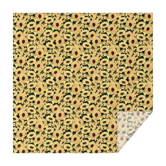 Yellow Sunflower Pattern Square Tablecloth,Waterproof Square Table Cover,Wipeable Spillproof Washable Table Cover for Home Kitchen Party Decor 52"x52"(132x132cm)