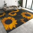 thumbnail image 1 of Yellow Sunflower Plant Area Rugs,Green Flowers Leaves Pastoral Style Bedroom Rug, Indoor Area Rug Machine Washable With Backing Apply To Cafe Office Door Mats Porch Bathroom 2x3ft, 1 of 6