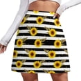 thumbnail image 1 of Yellow Sunflower Print A-line Skirt Black White Plaid Aesthetic Casual Skirts Cute Mini Sk, 1 of 7