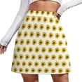 thumbnail image 1 of Yellow Sunflower Print A-line Skirt Black White Plaid Aesthetic Casual Skirts Cute Mini Sk, 1 of 7