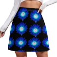 thumbnail image 1 of Yellow Sunflower Print A-line Skirt Black White Plaid Aesthetic Casual Skirts Cute Mini Sk, 1 of 7