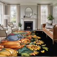 thumbnail image 1 of Yellow Sunflower Pumpkins Area Rug 5x7 Washable Rug Non Slip Black Watercolor Botanical Large Area Rug Soft Stainresistant Indoor Floor Carpet for Living Room Bedroom Home Office Dining Room Nursery, 1 of 8
