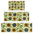 thumbnail image 1 of Yellow Sunflower Seed Leaf Pattern Kitchen Rugs Sets Of 3,Kitchen Runner Rugs Non Skid Washable,Decorative Kitchen Floor Mats for Kitchen,Sink,Laundry,17"x30"+ 17"x47" + 17"x59", 1 of 6