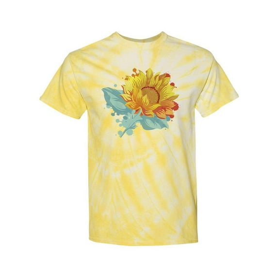Yellow Sunflower Tie Dye Cyclone Women -SPIdeals Designs, Female Medium