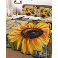 thumbnail image 1 of Yellow Sunflower Twin Size Down Alternative Comforter, Lightweight Comforter Quilt Bedding Set with Pillow Shams Watercolor Retro Floral Plant Leaf All Seasons Bed Comforter Duvet Insert 68"x86", 1 of 7