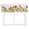 thumbnail image 1 of Yellow Sunflower Valance Farmhouse Kitchen Curtains Valance Rustic Country Floral Wooden Plank Flower Window Treatment Drapes for Bathroom Bedroom Living Room Home Decor 1 Panel (55x18 Inch), 1 of 5