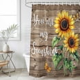 thumbnail image 1 of Yellow Sunflower Waterproof Fabric Shower Curtain,Butterfly Sunshine Brown Farmhouse Wood Waterproof Fabric Shower Curtain for Bathroom Curtains Bathtubs Shower Curtains with 12 Hooks Long 72x78in, 1 of 8