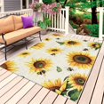 thumbnail image 1 of Yellow Sunflowers Bees Outdoor Rug for Patio/Deck/Porch, Non-Slip Large Area Rug 6 x 9 Ft, Summer Country Floral Rustic Indoor Outdoor Rugs Washable Area Rugs, Reversible Camping Rug Carpet Runner, 1 of 8
