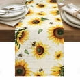 thumbnail image 1 of Yellow Sunflowers Bees Table Runner - 90 Inch Long, Kitchen Dining Table Runner Dresser Scarves, Summer Country Floral Rustic Farmhouse Decor for Coffee Tables Wedding Party Banquet, 1 of 8