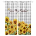 thumbnail image 1 of Yellow Sunflowers Blackout Curtains for Bedroom, Summer Floral Elegant Pastoral Checkered Thermal Insulated Kitchen Drapes with Grommets, Light Blocking Window Treatment, 2 Panels 42" x 54", 1 of 7
