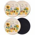 thumbnail image 1 of Yellow Sunflowers Coasters Set of 4, Absorbent Coasters for Drinks, Daisy Bees Elegant Farmhouse Floral Coaster for Desk Coffee Table Protection, Home Decor House Warming Gifts 4", 1 of 8