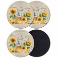 thumbnail image 1 of Yellow Sunflowers Coasters Set of 4, Absorbent Coasters for Drinks, Elegant Pastoral Floral Daisy Bees Coaster for Desk Coffee Table Protection, Home Decor House Warming Gifts 4", 1 of 8