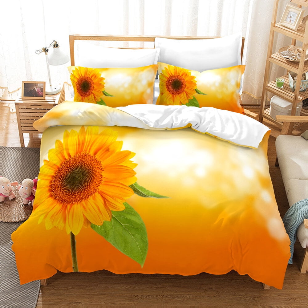 Yellow Sunflowers Comforter Cover Set Cute Sunflower Bedding Set Kids