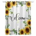 thumbnail image 1 of Yellow Sunflowers Kitchen Curtains Summer Floral Eucalyptus Leaves Striped Cafe Short Curtains for Bathroom Blackout Window Curtain Small Window Treatment Drapes for Bedroom Living Room 52"x45"x2, 1 of 9