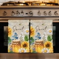 thumbnail image 1 of Yellow Sunflowers Kitchen Towels Set of 3, Elegant Pastoral Floral Daisy Bees Absorbent Dish Towels for Kitchen, Microfiber Hand Towel, Quick Drying Tea Towel for Cleaning Decorative Dishcloths, 1 of 7