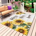 thumbnail image 1 of Yellow Sunflowers Outdoor Rug 4x6 Ft, Non Slip Washable Area Rug, Farmhouse Spring Botanical Floral Wooden Patio Rugs Carpet Runner, Large Floor Mat for Indoor/Outdoor Deck Porch Camping, 1 of 8