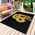 thumbnail image 1 of Yellow Sunflowers Outdoor Rug 6x9 Ft, Non Slip Washable Area Rug, Farmhouse Floral Leaves Butterfly Black Patio Rugs Carpet Runner, Large Floor Mat for Indoor/Outdoor Deck Porch Camping, 1 of 8