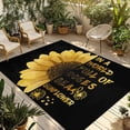 thumbnail image 1 of Yellow Sunflowers Outdoor Rug for Patio/Deck/Porch, Non-Slip Large Area Rug 3 x 5 Ft, Floral Rustic Abstract Black Indoor Outdoor Rugs Washable Area Rugs, Reversible Camping Rug Carpet Runner, 1 of 8