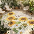 thumbnail image 1 of Yellow Sunflowers Outdoor Rug for Patio/Deck/Porch, Non-Slip Large Area Rug 4 x 6 Ft, Country Farm Butterfly Flower Light Beige Indoor Outdoor Rugs Washable Area Rugs, Camping Rug Carpet Runner, 1 of 8