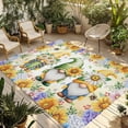 thumbnail image 1 of Yellow Sunflowers Outdoor Rug for Patio/Deck/Porch, Non-Slip Large Area Rug 4 x 6 Ft, Spring Gnomes Hydrangea Daisy Plants Indoor Outdoor Rugs Washable Area Rugs, Reversible Camping Rug Carpet Runner, 1 of 8
