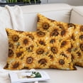 thumbnail image 1 of Yellow Sunflowers Pillow Covers 12"x20", Watercolor Floral Flowers Vintage Soft Brushed Microfiber Breathable Throw Pillow Covers, Pillowcase with Zipper for Couch Sofa Bedroom Living Room, 1 of 9