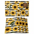 thumbnail image 1 of Yellow Sunflowers Placemats Set of 12, Retro Plants Flowers Black White Striped Non-Slip Place Mats Washable Table Mats for Kitchen Dining Table Decorations Indoor/Outdoor, 1 of 9