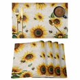 thumbnail image 1 of Yellow Sunflowers Placemats Set of 4, Summer Farmhouse Retro Beige Placemats for Dining Table, Place Mats for Kitchen Tabletop, Waterproof Wipeable Dining Table Mats Set, 1 of 9