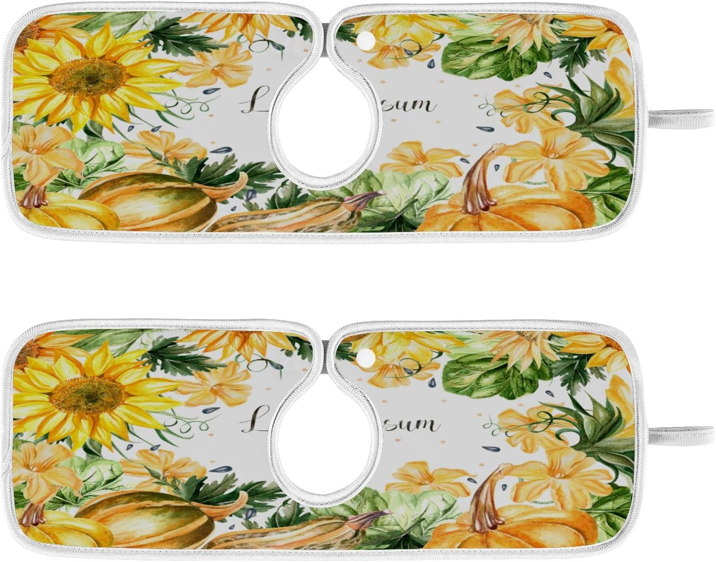 Yellow Sunflowers Pumpkins Sink Splash Guard For Faucet Packs Faucet