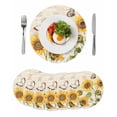 thumbnail image 1 of Yellow Sunflowers Round 13 Inch Placemats Set of 6, Country Farm Butterfly Flower Light Beige HeatResistant Non Slip Place Mats for Dining Table, Wipeable Braided Kitchen Table Mats for Housewarming, 1 of 9
