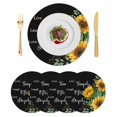 thumbnail image 1 of Yellow Sunflowers Round 15 Inch Placemats Set of 4, Farmhouse Floral Rustic Botanical Black HeatResistant Non Slip Place Mats for Dining Table, Wipeable Braided Kitchen Table Mats for Housewarming, 1 of 9