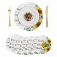 thumbnail image 1 of Yellow Sunflowers Round 15 Inch Placemats Set of 6, Farmhouse Floral Rustic Botanical Grey Wood HeatResistant Non Slip Place Mats for Dining Table, Wipeable Kitchen Table Mats for Housewarming, 1 of 9