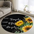 thumbnail image 1 of Yellow Sunflowers Round Area Rug 4Ft Washable Circle Rugs for Bedroom Dining Room, Farmhouse Floral Rustic Botanical Black Non-Slip Carpet Floor Mats Indoor Outdoor Carpet Runner Aesthetic Home Decor, 1 of 8