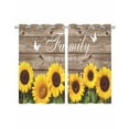 thumbnail image 1 of Yellow Sunflowers Sheer Curtains 39 Inch Length 2 Panels Set for Living Room/Bedroom, Family Farmhouse Brown Wooden Butterfly Kitchen Curtains Grommet Curtains Window Treatments 27.5"x39"x2, 1 of 7