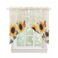 thumbnail image 1 of Yellow Sunflowers Swag Valances for Windows, Floral in Blooms Pastoral Plants Rod Pocket Sheer Valances for Large Windows, Swag Toppers Light Filtering for Kitchen Living Room 2 Panels 36''x45'', 1 of 4