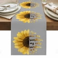thumbnail image 1 of Yellow Sunflowers Table Runner - 48 Inch Long, Kitchen Dining Table Runner Dresser Scarves, Floral You Are My Sunshine Grey Quotes Farmhouse Decor for Coffee Tables Wedding Party Banquet, 1 of 8