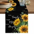 thumbnail image 1 of Yellow Sunflowers Table Runner 60 Inches, Farmhouse Floral Rustic Botanical Black Bed Runner Dresser Scarves Tabletop for Indoor Outdoor Parties/Ceremony/Banquet, 13" x 60", 1 of 9
